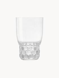 Verres à eau avec surface texturée Jellies, 4 pièces, Plastique, Transparent, Ø 9 x haut. 13 cm, 460 ml