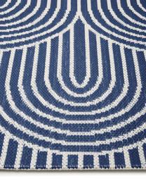 Tapis de couloir d'extérieur ethnique Arches, Bleu, blanc