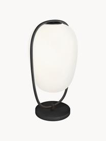 Lámpara de mesa soplada artesanalmente con difusor Lanna, Estructura: metal recubierto, Pantalla: vidrio soplado artesanalm, Cable: plástico, Negro, Ø 22 x Al 40 cm