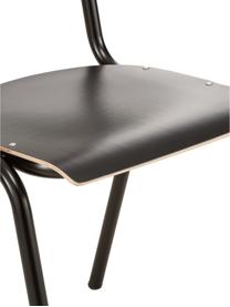Krzesło Back to School, 4 szt., Nogi: metal malowany proszkowo, Czarny, 43 x 83 cm