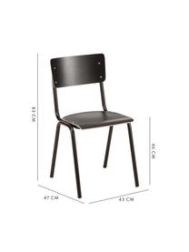 Stoelen Back to School, 4 stuks, Zwart, 43 x 83 cm