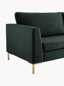 Samt-Sofa Luna (3-Sitzer), Bezug: Samt (100 % Polyester), O, Gestell: Massives Buchenholz, Schi, Samt Dunkelgrün, B 230 x T 95 cm