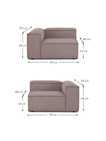 Sofá rinconero modular de pana Lennon (3 plazas), Tapizado: pana (92% poliéster, 8% p, Estructura: madera de pino maciza, ma, Patas: plástico, Pana gris pardo, An 238 x F 119 cm