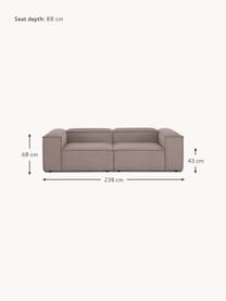 Modulares Sofa Lennon (3-Sitzer) aus Cord, Bezug: Cord (92 % Polyester, 8 %, Gestell: Massives Kiefernholz, Spe, Füße: Kunststoff Dieses Produkt, Cord Taupe, B 238 x T 119 cm