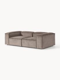 Modulares Sofa Lennon (3-Sitzer) aus Cord, Bezug: Cord (92 % Polyester, 8 %, Gestell: Massives Kiefernholz, Spe, Cord Taupe, B 238 x T 119 cm