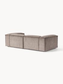 Modulares Sofa Lennon (3-Sitzer) aus Cord, Bezug: Cord (92 % Polyester, 8 %, Gestell: Massives Kiefernholz, Spe, Füße: Kunststoff Dieses Produkt, Cord Taupe, B 238 x T 119 cm