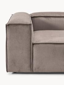 Modulares Sofa Lennon (3-Sitzer) aus Cord, Bezug: Cord (92 % Polyester, 8 %, Gestell: Massives Kiefernholz, Spe, Füße: Kunststoff Dieses Produkt, Cord Taupe, B 238 x T 119 cm