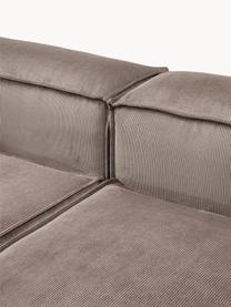 Modulares Sofa Lennon (3-Sitzer) aus Cord, Bezug: Cord (92 % Polyester, 8 %, Gestell: Massives Kiefernholz, Spe, Füße: Kunststoff Dieses Produkt, Cord Taupe, B 238 x T 119 cm