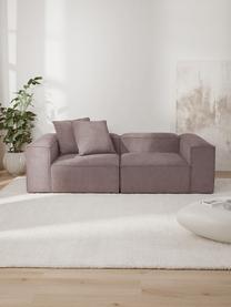 Modulares Sofa Lennon (3-Sitzer) aus Cord, Bezug: Cord (92 % Polyester, 8 %, Gestell: Massives Kiefernholz, Spe, Füße: Kunststoff Dieses Produkt, Cord Taupe, B 238 x T 119 cm