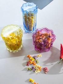 Handgemaakte glas-opbergpot Astral, Glas, Roze, Ø 14 x H 15 cm