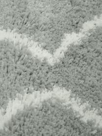 Alfombra corredor de pelo largo Velma, Parte superior: 100% polipropileno, Reverso: 78% yute, 14% algodón, 8%, Gris, blanco crema, An 80 x L 250 cm