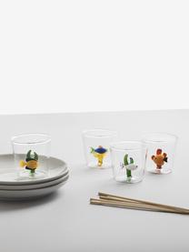 Set de vasos de agua artesanales Marine Garden, 6 uds., Vidrio de borosilicato, Transparente, multicolor, Ancho 160 cm, Largo 50 cm