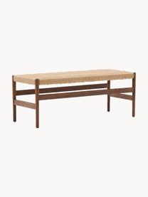 Banc en bois de chêne Zaide, Beige, chêne foncé, larg. 120 x prof. 45 cm