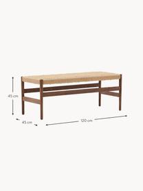 Banc en bois de chêne Zaide, Beige, chêne foncé, larg. 120 x prof. 45 cm