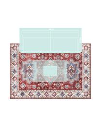 Tapis de couloir vintage Gratia, Rouge rubis, bleu