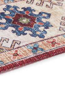 Tapis de couloir vintage Gratia, Rouge rubis, bleu