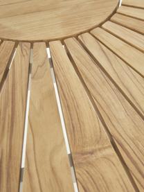 Okrągły stół ogrodowy z blatem z drewna tekowego Hard & Ellen, różne rozmiary, Blat: drewno tekowe, piaskowane, Biały, drewno tekowe, Ø 110 x W 73 cm