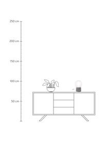 Kleine dimbare tafellamp Atmosfera Fringe, Lampenkap: methacrylaat, Opalflex, Lampvoet: methacrylaat, Opalflex, Grijs, wit, 20 x 30 cm