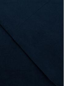 Parure copripiumino in cotone effetto stone washed Velle, Tessuto: cotone ranforce, Fronte e retro: blu scuro, 155 x 200 cm + 1 federa 50 x 80 cm