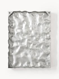 Wandobjekt Splash mit gehämmerter Oberfläche, Aluminum, poliert, lackiert, Silberfarben, B 60 x H 80 cm