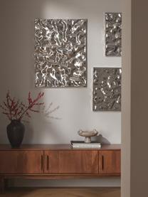 Wandobjekt Splash mit gehämmerter Oberfläche, Aluminum, poliert, lackiert, Silberfarben, B 60 x H 80 cm
