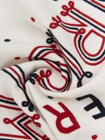 Funda de cojín bordada navideña Fenna, 100% algodón, Blanco crema, rojo, negro, An 30 x L 50 cm