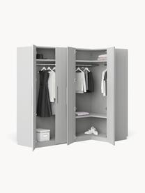 Armario esquinero modular Simone, 4 puertas (215 cm), diferentes variantes, Estructura: tablero aglomerado revest, Madera, gris, Interior Basic (An 215 x Al 200 cm) esquinero