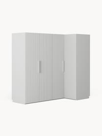 Armario esquinero modular Simone, 4 puertas (215 cm), diferentes variantes, Estructura: tablero aglomerado revest, Madera, gris, Interior Basic (An 215 x Al 200 cm) esquinero