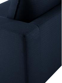 Bank Tribeca (3-zits) in donkerblauw, Bekleding: 100% polyester, Frame: massief beukenhout, Poten: massief gelakt beukenhout, Stof donkerblauw, 228 x 104 cm