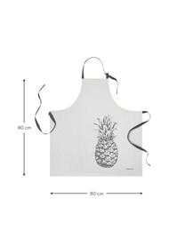 Fartuch z bawełny Ananas, 100% bawełna, Odcienie szarego, S 80 x D 80 cm