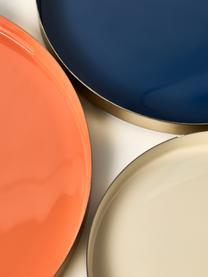 Plateaux décoratifs Tavi, 3 élém., Métal, enduit, Orange, bleu foncé, beige, Lot de différentes tailles