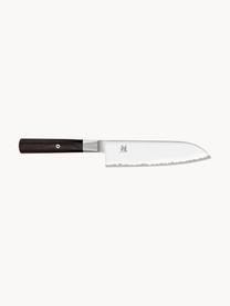 Nóż Santoku Miyabi, Odcienie srebrnego, ciemne drewno naturalne, D 33 cm