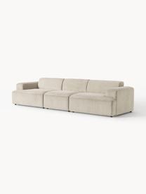 Cord-Sofa Melva (4-Sitzer), Bezug: Cord (92 % Polyester, 8 %, Gestell: Massives Kiefernholz, Spe, Füße: Kunststoff Dieses Produkt, Cord Hellbeige, B 319 x T 101 cm