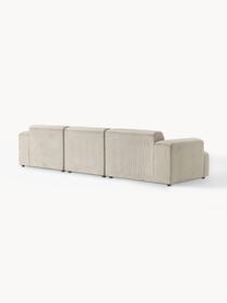 Corduroy bank Melva (4-zits), Bekleding: corduroy (92% polyester, , Frame: massief grenenhout, multi, Poten: kunststof Dit product is , Corduroy lichtbeige, B 319 x D 101 cm