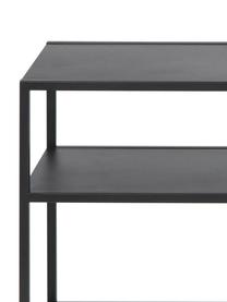 Credenza bassa in metallo con ripiano Neptun, Metallo verniciato a polvere, Nero, Larg. 120 x Alt. 46 cm
