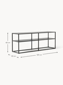 Metall-Lowboard Neptun, Metall, pulverbeschichtet, Schwarz, B 120 x H 46 cm