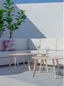 Gartenbeistelltisch Marzia in Beige, Stahl, epoxidiert, Beige, Ø 70 x H 40 cm