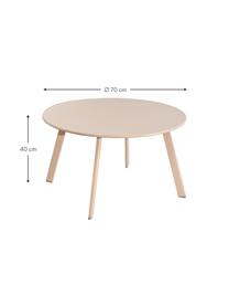 Mesa auxiliar de exterior Marzia, Acero epoxidado, Beige, Ø 70 x Al 40 cm