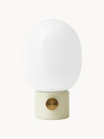 Lampada da tavolo piccola con luce regolabile JWDA, alt. 29 cm, Paralume: vetro opale, Bianco, beige chiaro, dorato, Ø 17 x Alt. 29 cm