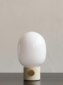 Lampada da tavolo piccola con luce regolabile JWDA, alt. 29 cm, Paralume: vetro opale, Bianco, beige chiaro, dorato, Ø 17 x Alt. 29 cm