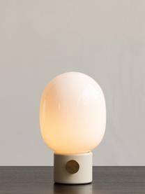 Kleine dimmbare Tischlampe JWDA, H 29 cm, Lampenschirm: Opalglas, Weiss, Hellbeige, Goldfarben, Ø 17 x H 29 cm