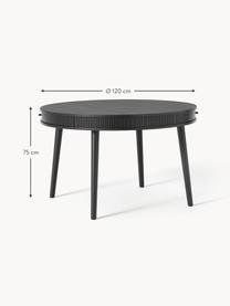 Table ronde avec rangement Calary, Noir, Ø 120 cm