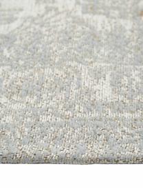 Alfombra artesanal de chenilla Magalie, 95% chenilla de algodón, 5% poliéster, Gris azulado, blanco crema, gris pardo, An 160 x L 230 cm (Tamaño M)