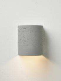 Outdoor LED wandlamp Kyra van beton, Beton, Grijs, B 13 x H 15 cm