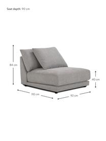 Chauffeuse pour canapé modulable grise Jasmin, Tissu gris, larg. 92 x long. 84 cm