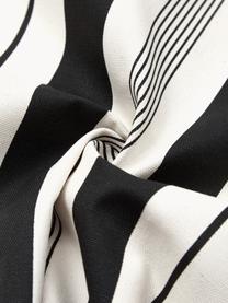 Funda de cojín a rayas Raji, 100% algodón, Negro, blanco crema, An 45 x L 45 cm