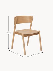 Silla de madera Oblique, Estructura: madera de haya, madera de, Madera de roble clara, An 55 x F 51 cm