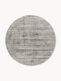 Tapis rond en viscose tissé main Jane, Gris, Ø 115 cm (taille S)