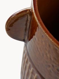 Ručne vyrobený obal na kvetináč z keramiky Ernie, Keramika, glazúrovaná, Hnedá, Ø 21 x V 22 cm