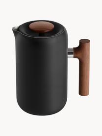 French press konvice na kávu Clara, Matná černá, tmavé dřevo, Š 17 cm, V 20 cm